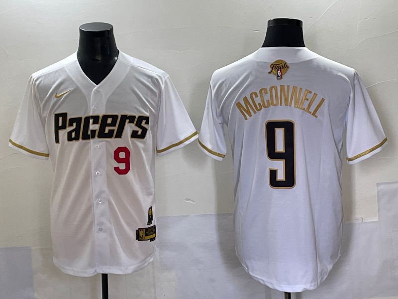 Men 2025 Indiana Pacers #9 Mcconnell White Joint Name NBA Jersey style 3->indiana pacers->NBA Jersey